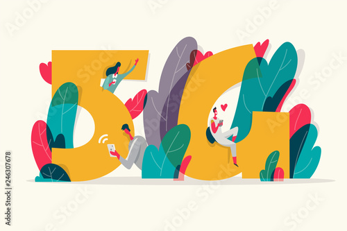 5G connection is coming. vector illustration