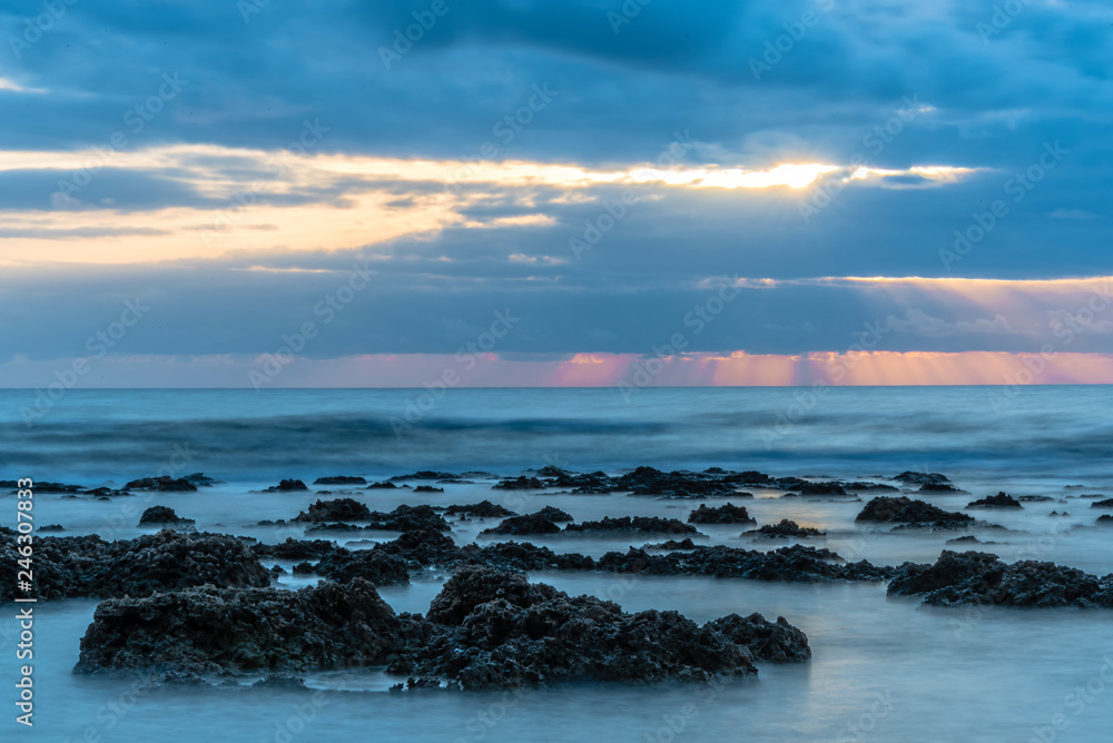 Long Exposure at Sunset on the Southern Italian Mediterranean Sea