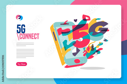5G connection is coming. vector illustration