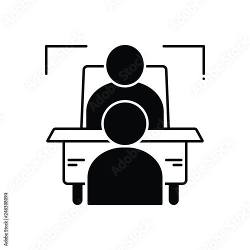 Black solid icon for contextual interviews 