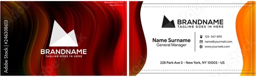 Modern creative and clean business card template, polygon background, flyer design, name card template. Corporate identity with abstract illustration. Vector company style for brandbook