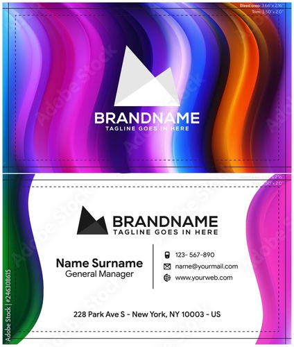 Modern creative and clean business card template, polygon background, flyer design, name card template. Corporate identity with abstract illustration. Vector company style for brandbook