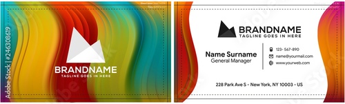 Modern creative and clean business card template, polygon background, flyer design, name card template. Corporate identity with abstract illustration. Vector company style for brandbook
