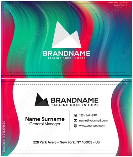 Modern creative and clean business card template, polygon background, flyer design, name card template. Corporate identity with abstract illustration. Vector company style for brandbook