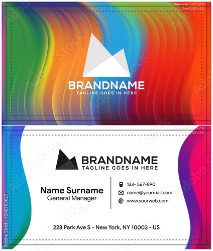 Modern creative and clean business card template, polygon background, flyer design, name card template. Corporate identity with abstract illustration. Vector company style for brandbook