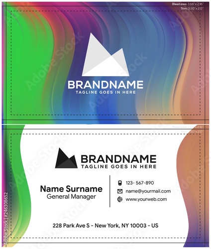 Modern creative and clean business card template, polygon background, flyer design, name card template. Corporate identity with abstract illustration. Vector company style for brandbook