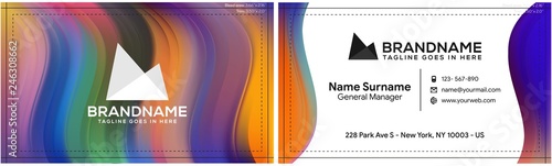 Modern creative and clean business card template, polygon background, flyer design, name card template. Corporate identity with abstract illustration. Vector company style for brandbook