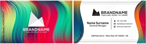 Modern creative and clean business card template, polygon background, flyer design, name card template. Corporate identity with abstract illustration. Vector company style for brandbook
