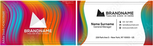 Modern creative and clean business card template, polygon background, flyer design, name card template. Corporate identity with abstract illustration. Vector company style for brandbook