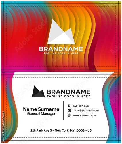 Modern creative and clean business card template, polygon background, flyer design, name card template. Corporate identity with abstract illustration. Vector company style for brandbook