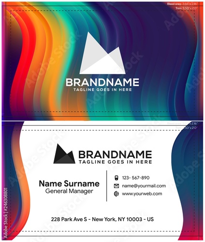 Modern creative and clean business card template, polygon background, flyer design, name card template. Corporate identity with abstract illustration. Vector company style for brandbook