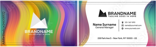 Modern creative and clean business card template, polygon background, flyer design, name card template. Corporate identity with abstract illustration. Vector company style for brandbook