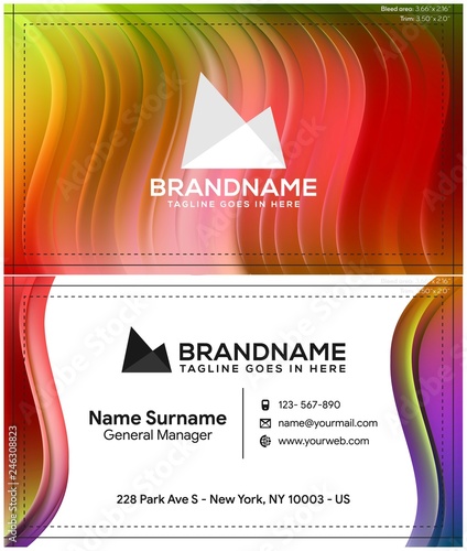 Modern creative and clean business card template, polygon background, flyer design, name card template. Corporate identity with abstract illustration. Vector company style for brandbook