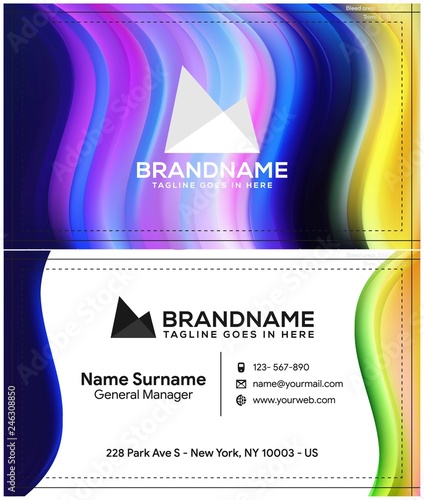 Modern creative and clean business card template, polygon background, flyer design, name card template. Corporate identity with abstract illustration. Vector company style for brandbook