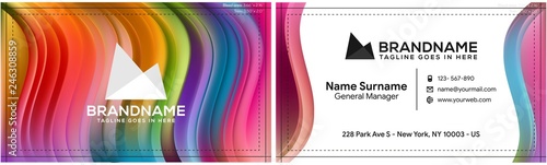 Modern creative and clean business card template, polygon background, flyer design, name card template. Corporate identity with abstract illustration. Vector company style for brandbook