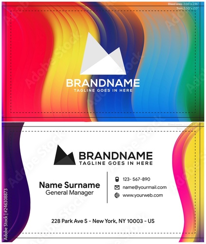 Modern creative and clean business card template, polygon background, flyer design, name card template. Corporate identity with abstract illustration. Vector company style for brandbook