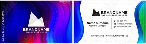 Modern creative and clean business card template, polygon background, flyer design, name card template. Corporate identity with abstract illustration. Vector company style for brandbook