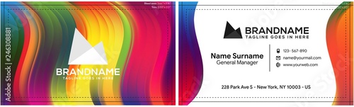 Modern creative and clean business card template, polygon background, flyer design, name card template. Corporate identity with abstract illustration. Vector company style for brandbook