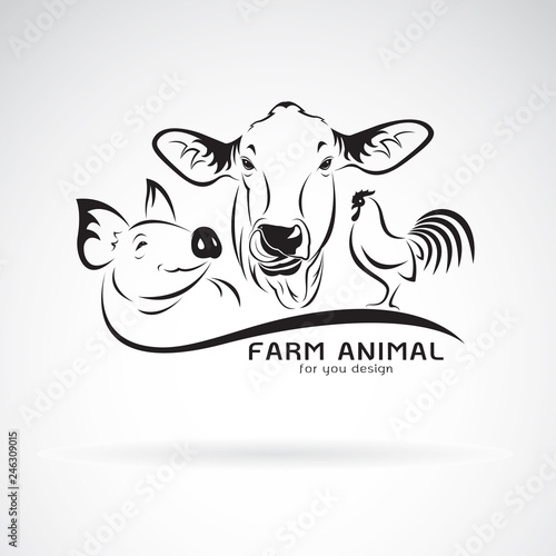 Fotografia Vector group of animal farm label