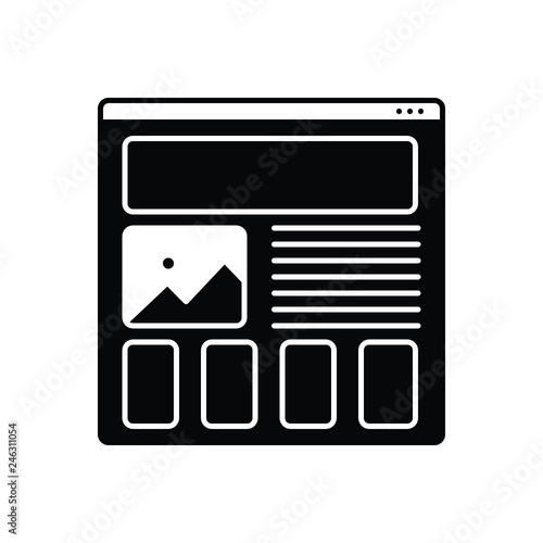 Black solid icon for wireframing