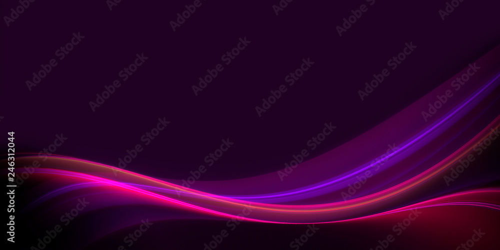 Abstract neon wave on on dark background with copy space Abstract neon wave on on dark background with copy space
