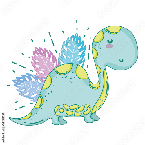 cute apatosaurus character icon