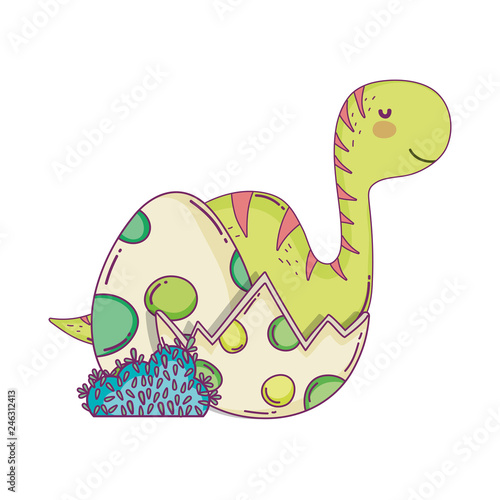 cute apatosaurus with eggs