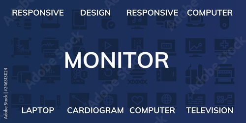  monitor icon set