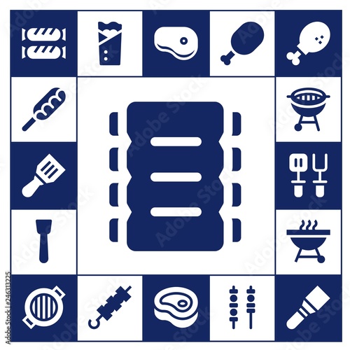  grilled icon set