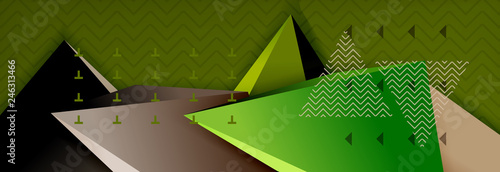 3d triangular shapes geometric background. Origami style pattern with triange shapes for decorative design. Poster design. Line design. Modern presentation template