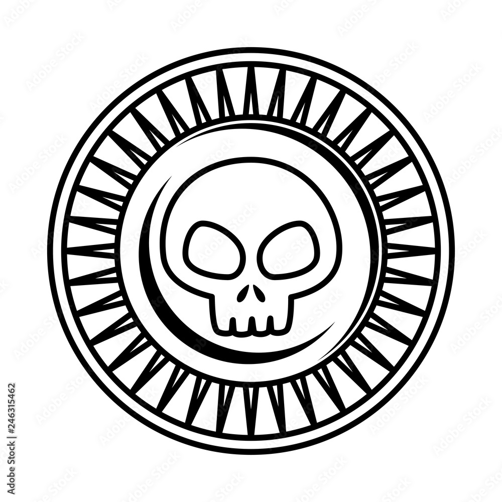 Fototapeta premium antique coin with skull