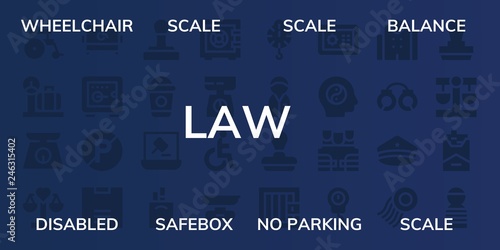  law icon set