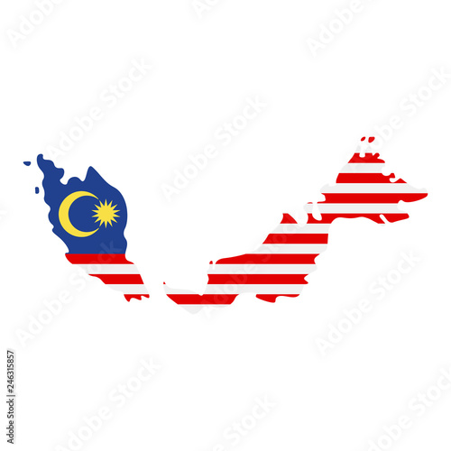 map of Malaysia - flag