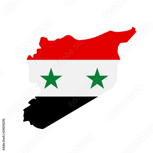 map of Syria - flag