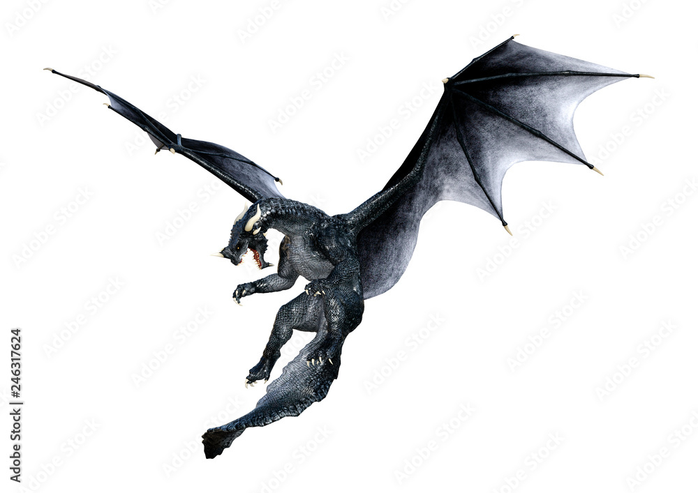Fototapeta premium 3D Rendering Fairy Tale Dragon na białym tle