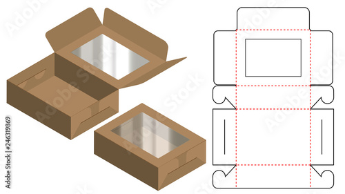 Box packaging die cut template design. 3d mock-up