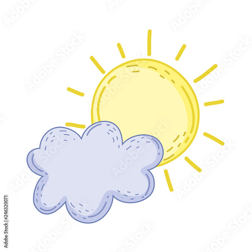 cute fairytale cloud with sun