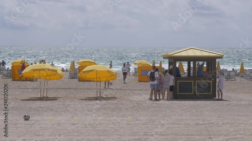 Beach bar and sun shades on Miami Beach, South Beach, Miami, Florida, United States of America, North America photo