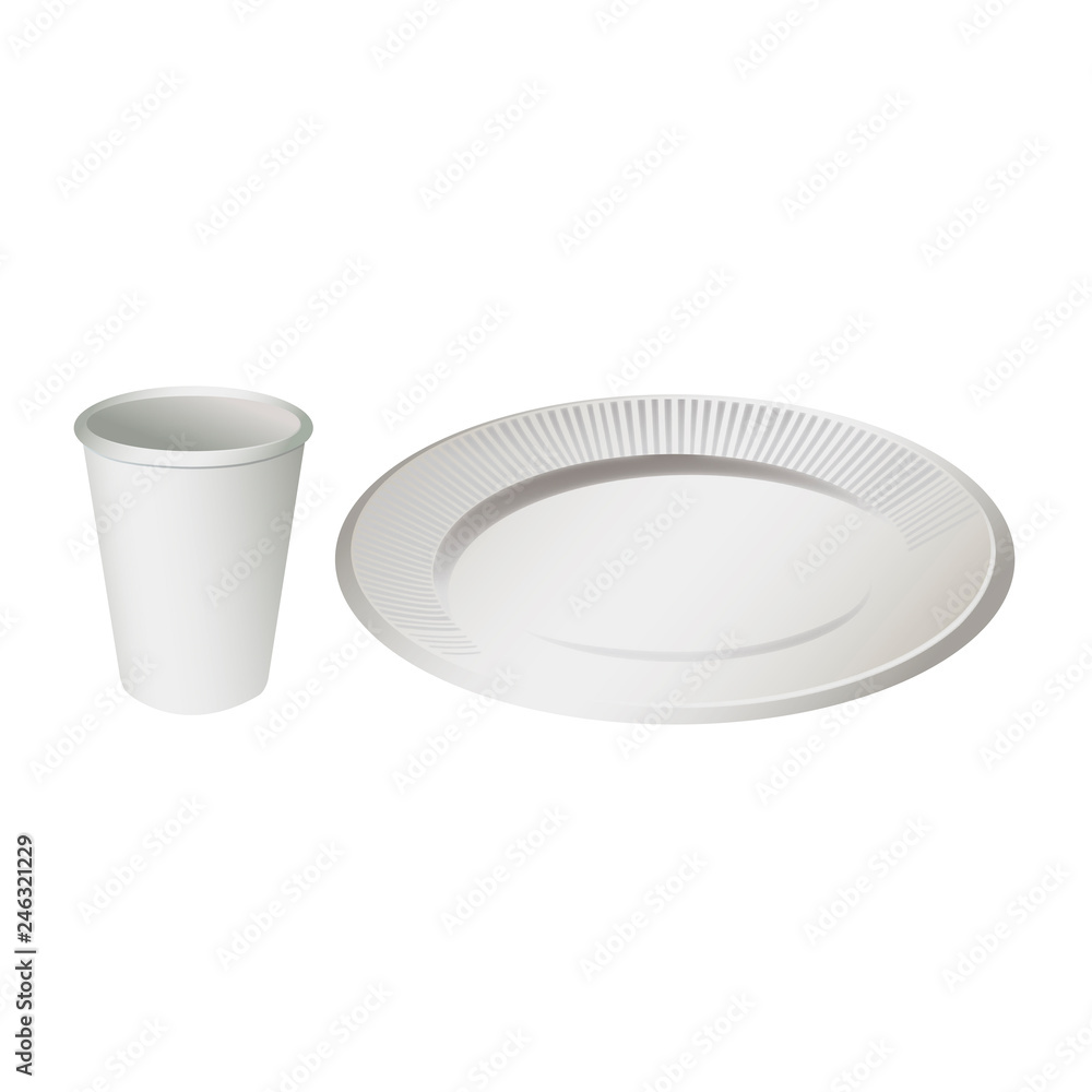紙コップと紙皿 Stock ベクター Adobe Stock