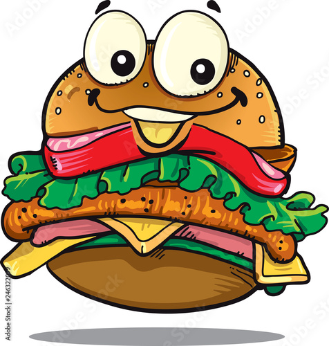 Hamburger character - Vector