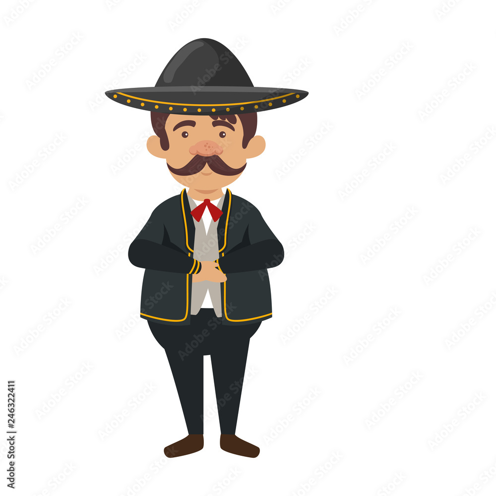 traditional mexican mariachi character