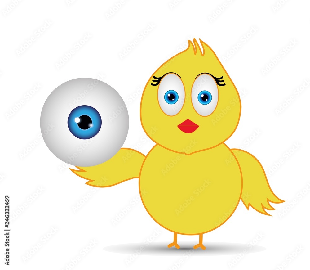 chick holding eyeball chick holding eyeball