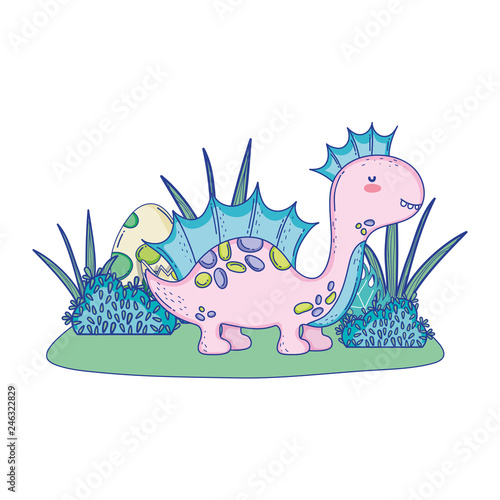 cute apatosaurus with eggs