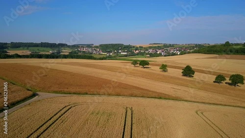 Aerial view of farmland near the town of Kirf, Saargau, Rhineland-Palatinate, Germany photo