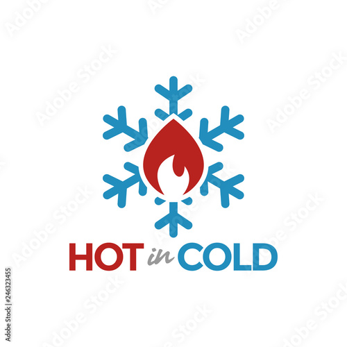 Hot in cold logo graphic design template vector illustration