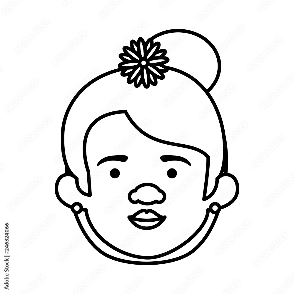 traditional mexican woman head with hair flower traditional mexican woman head with hair flower