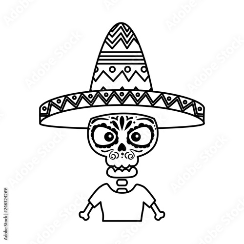 skeleton mexican with hat
