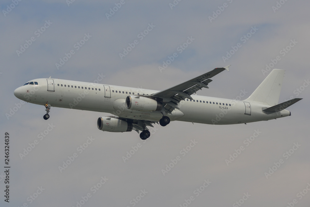 Passenger airplane landing at Saigon Airport