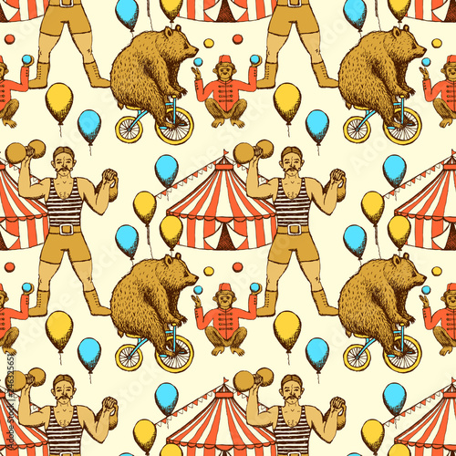 Sketch circles seamless pattern