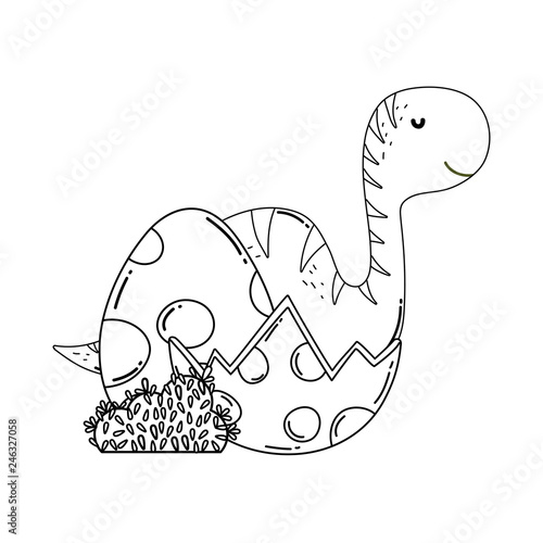 cute apatosaurus with eggs